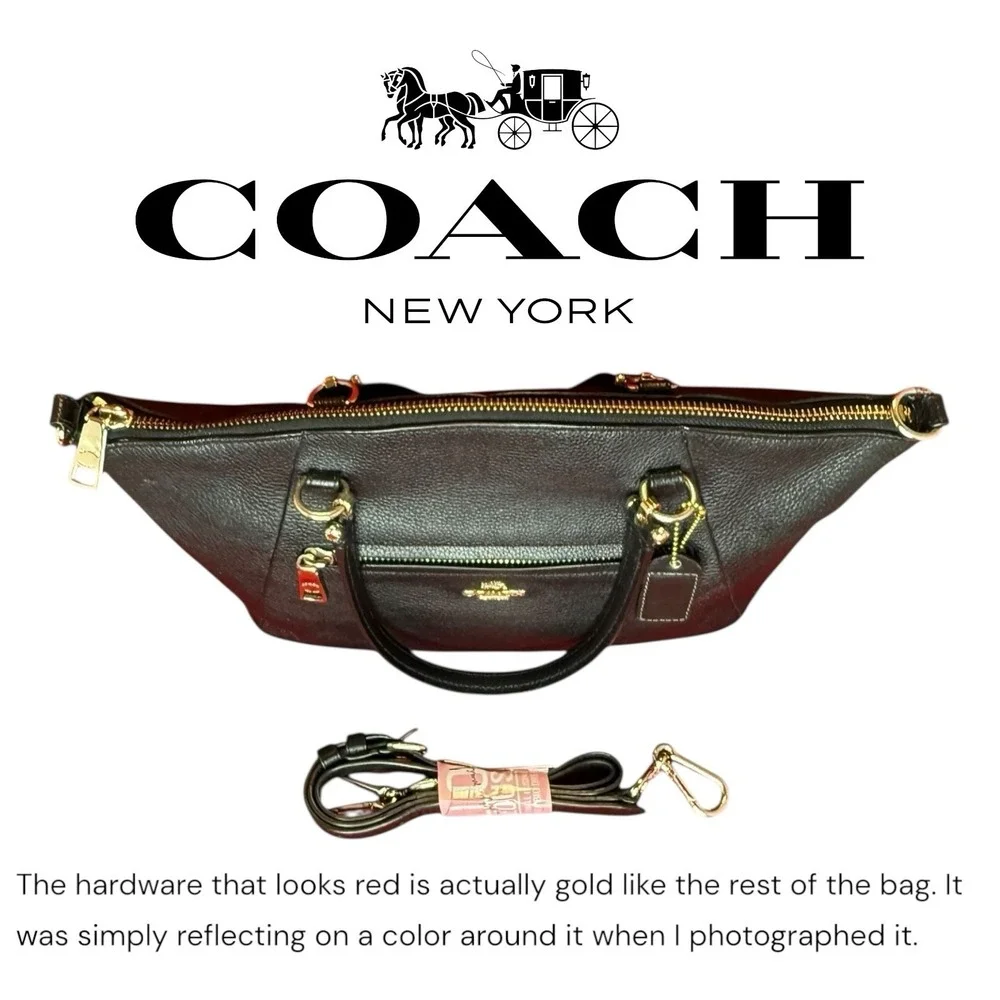Coach Prairie Satchel Black Soft Pebbled Leather Shoulder Crossbody Bag Purse